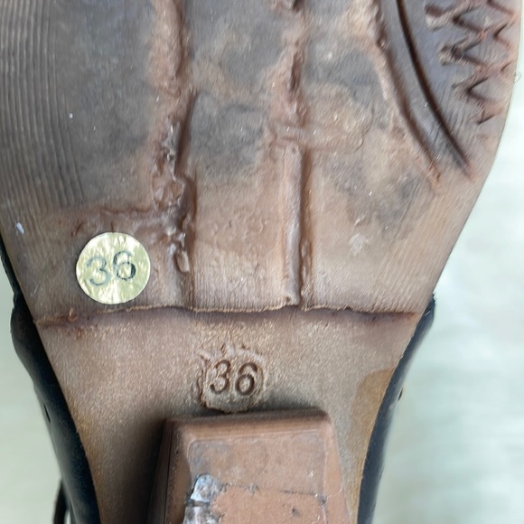 A.S98 Black Wedge Sandal Size 36 - Picture 6 of 7